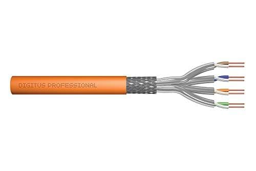 DIGITUS Professional - bulkkabel - 50 m - SFTP, PiMF -Cat.7 råkabel - halogenfri, stigrør, robust, campus - orange, RAL 2000