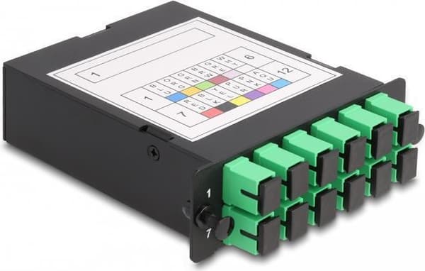 Delock LWL HD (højdensitet) kassette MPO-stik til 12 x SC simplex-stik, 12 fibre, single mode, polaritet A, 9/125 µm (66936)
