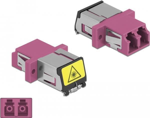 DeLOCK - Nätverkskoppling - LC Multi-Mode (W) till LC Multi-Mode (W) - fiberoptisk - duplex - OM4 - violett (86901)
