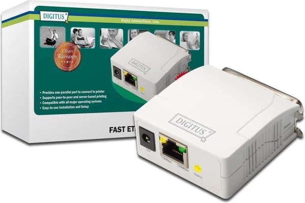 Digitus DN-13001-1 Network Print Server LAN (10/100 MBit/s), Parallell (IEEE 1284)