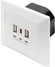 Digitus DA-70618 ladestik med USB Hvid Hvid