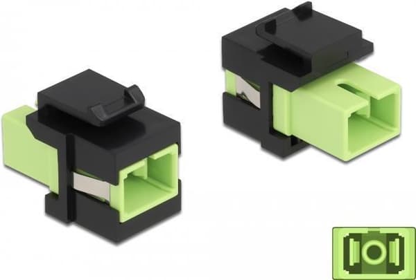 Delock - Netværkskobling - SC multi-mode (W) til SC multi-mode (W) - fiberoptisk - simplex - keystone-stik - sort, lysegrøn (86811)