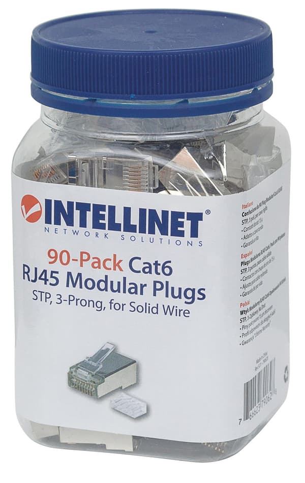 Intellinet modulært stik - Netværksstik - RJ-45 (M) - STP - CAT 6 (pakke med 90) (790628)