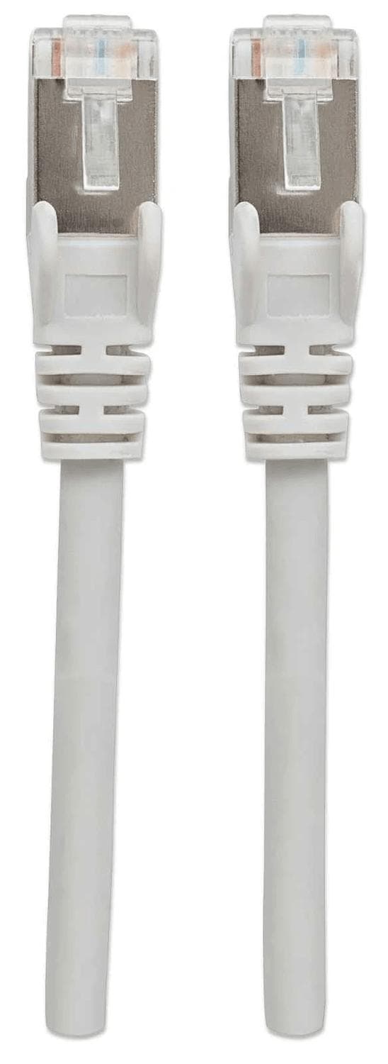Intellinet 740678 RJ45 Verkkokaapeli, patch-kaapeli CAT 6A S/FTP 1,00 m Harmaa kalvosuojaus, Suojaus punottu, Suojattu, Sopii HDMI:lle,