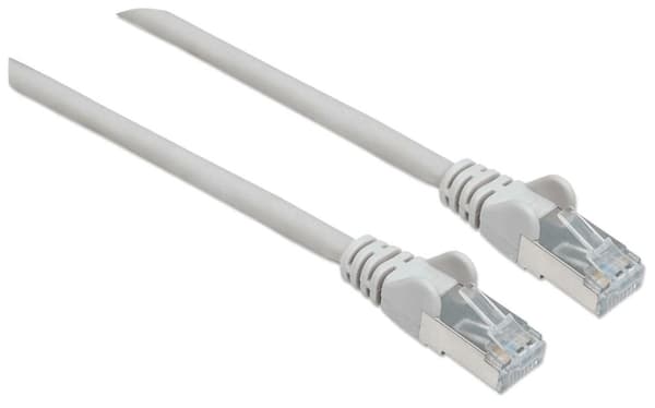 Intellinet 740678 RJ45 Verkkokaapeli, patch-kaapeli CAT 6A S/FTP 1,00 m Harmaa kalvosuojaus, Suojaus punottu, Suojattu, Sopii HDMI:lle,