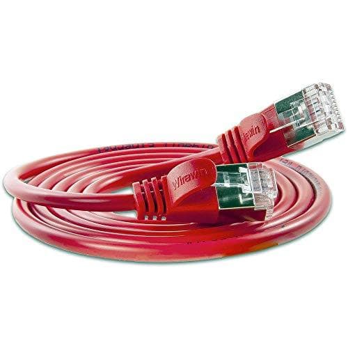Slim Wirewin PKW-Light-STP-K6 5.0 RT RJ45 netværkskabel, patchkabel CAT 6 U/FTP 4.00m rød 1 stk., 5.0m