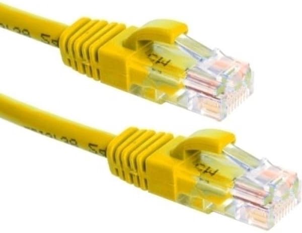 UTP CAT6a patchkabel 2 meter gul - 100% koppar