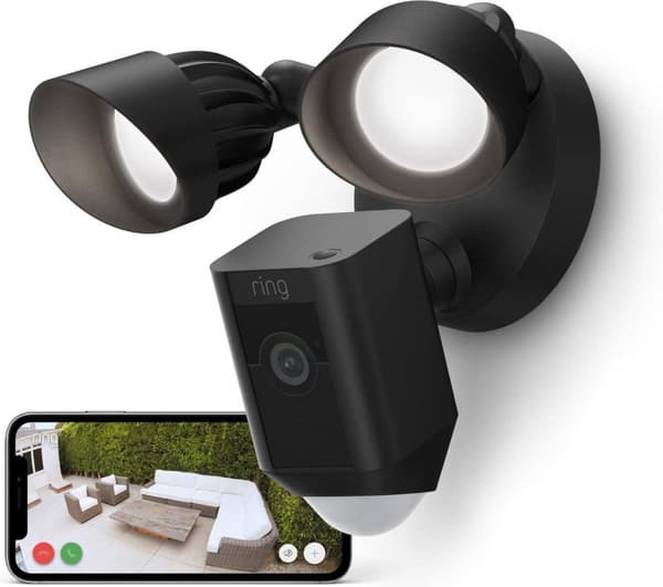 Ring Floodlight Camera Wired Plus - Sort
