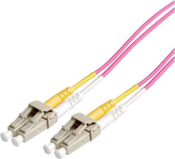 S-Impuls LC Duplex Optisk Fiber Patch Kabel - Multi Mode OM4 - Lilla / LSZH - 20 meter