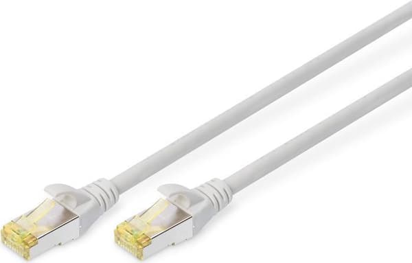 DIGITUS - Patchkabel - RJ-45 (M) til RJ-45 (M) - 2,5 m - S/FTP - CAT 6a - halogenfri, støbt, uden krog - grå