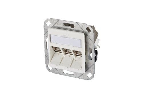 BTR 130B12D31102 Data Socket C6 A Modul 3 Port 270° til planmontering Pure White Hvid