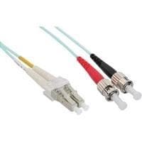InLine - patch-ledning - LC multi-mode (M) - til - ST multi-mode (M) - 3,0m - fiberoptisk - 50/125 mikron - OM3 - halogenfri - turkis (88503O)