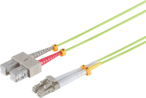 S/CONN maksimale tilslutningsmuligheder fiberoptisk dupleks patchledning LC/SC 50/125µ, OM5, limegrøn, 5,0 m (07-530515)