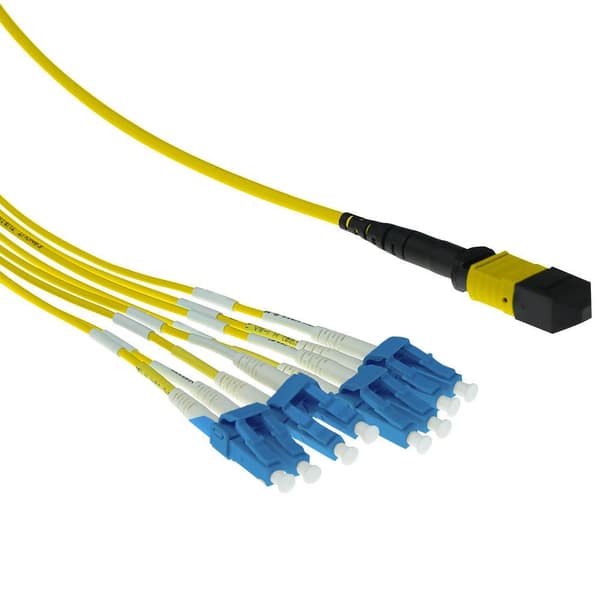 ACT 5 meter Singlemode 9/125 OS2 fanout patchkabel 1 X MTP hun - 4 X LC duplex 8 fibre 5M 8X9/125 OS2 MTP/MPO(F) (RL7865)