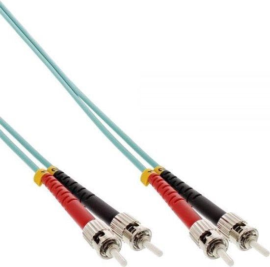INLINE - patchkabel - ST multi-mode (M) - ST multi-mode (M) - 3,0m - fiberoptisk - 50/125 mikron - OM3 - halogenfri - turkis (81503O)