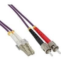 INLINE - patch ledning - LC multi-mode (M) til ST multi-mode (M) - 3 m - fiberoptisk - 50/125 mikron - OM4 - halogenfri - lilla