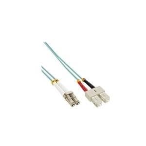 InLine - patch ledning - LC multi-mode (M) til SC multi-mode (M) - 25,0m - fiberoptisk - 50/125 mikron - OM3 - halogenfri - turkis (88638O)
