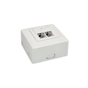 InLine 74202D Cat.5e tilslutningsstik, AP/UP 2x RJ45-stik, hvid RAL 9010