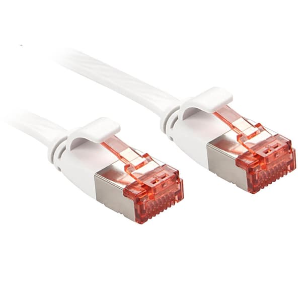 Lindy - Patchkabel - RJ-45 (M) til RJ-45 (M) - 2,0m - U/FTP - CAT 6 - uden krog, flad - hvid (47562)