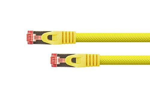 RNS® patchkabel med spärrskydd och nylonfläta, kat. 6, S/FTP, PiMF, PVC, 250MHz, OFC, gul, 30m, PYTHON®-serien (8063PY-300Y)