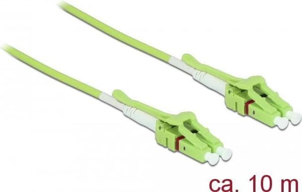 DeLOCK - Fiberkanalkabel - LC Multi-Mode (M) Uniboot til LC Multi-Mode (M) Uniboot - 10,0m - fiberoptisk - 50/125 mikron - OM5 - halogenfri - lysegrøn