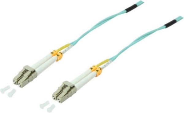 InLine LC Duplex Optisk Fiber Patch-kabel - Multi Mode OM3 - turkos / LSZH - 25 meter