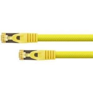 Python® Series RJ45 patchkabel med Cat.7 råkabel, låsebeskyttelse (RNS®) og nylonfletning, S/FTP, PiMF, halogenfri, 600MHz, OFC, gul, 10m (8070PY-100Y