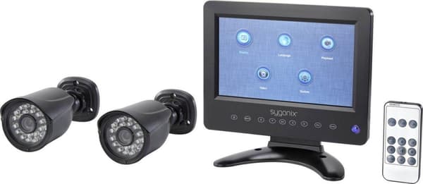 Sygonix SY-4600588 AHD overvågningskamerasæt 2-kanals med 2 kameraer 1280 x 720 Pixel