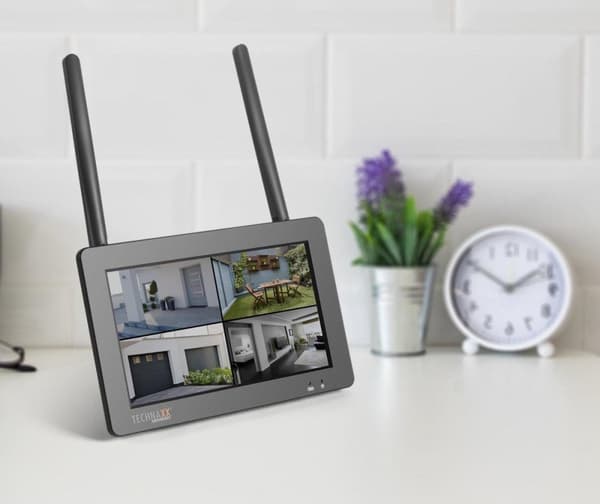 Technaxx TX-128 Turvakamerasarja 7" kosketusnäytöllä - FullHD sisä-/ulkokamera - tallennustoiminto, infrapuna, sovellusohjaus