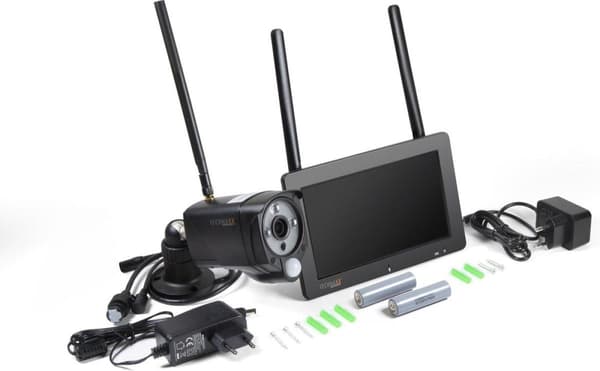 Technaxx TX-128 Turvakamerasarja 7" kosketusnäytöllä - FullHD sisä-/ulkokamera - tallennustoiminto, infrapuna, sovellusohjaus