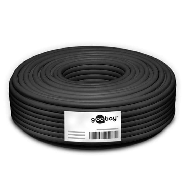 S/FTP CAT7 10 Gigabit 600 MHz udendørs kablet netværkskabel - AWG23 / sort - 100 meter