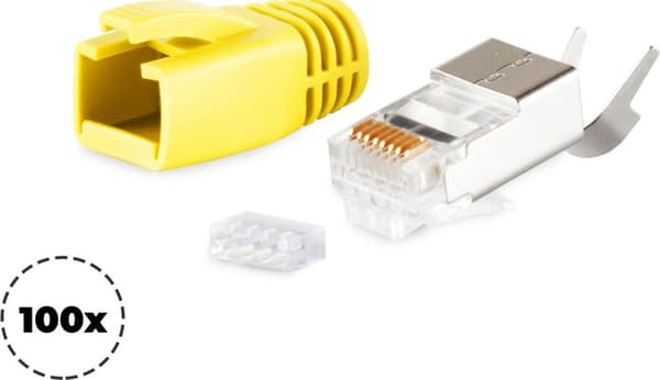S/CONN maksimale tilslutningsmuligheder netværksmodulært stik RJ45 SET til installationskabler op til AWG 23, stik med trækaflastning, indføringshjælp