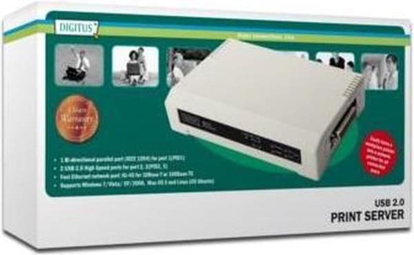 Digitus DN-13006-1 printerserver Ethernet LAN Hvid