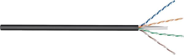 Goobay U/UTP CAT6 Gigabit udendørs kablet netværkskabel / sort - 100 meter