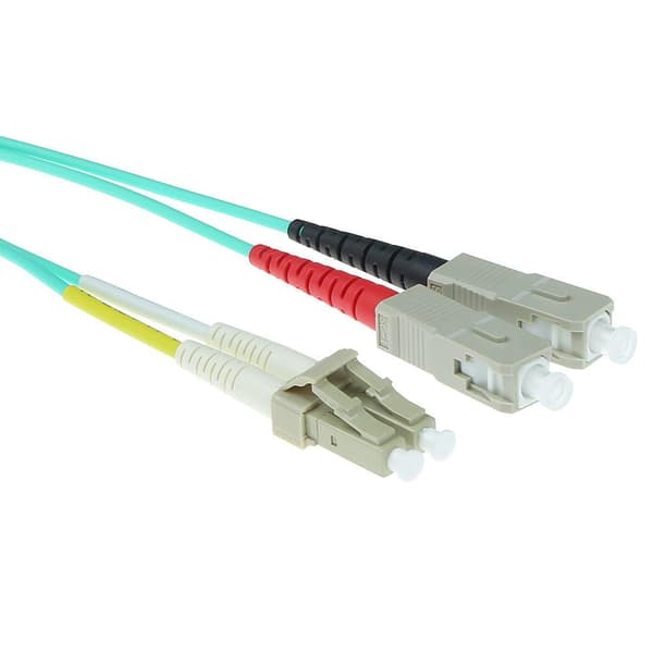 ACT 40 meter LSZH Multimode 50/125 OM3 fiber patch kabel duplex med LC og SC stik LC/SC 50/125 DUP, OM3 40.00M (RL8640)