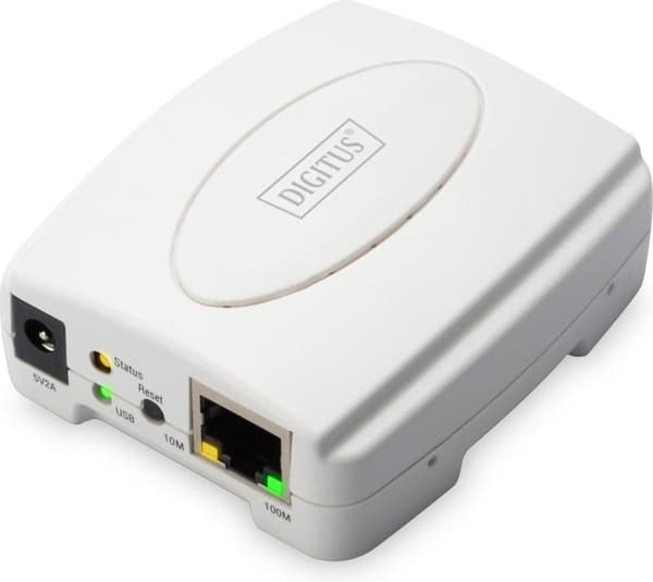 Digitus DN-13003-2 printerserver Ethernet LAN Hvid
