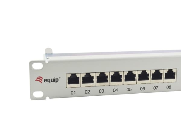 Utrusta 326525 24-PORTAR KAT.6A SKÄRMAD LÄPTPANEL, LJUSGRÅ