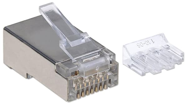 Intellinet Intellinet 90 styks Cat6A RJ45 modulstik STP 3-punkts kernekobling til massiv ledning 90 stik i koppen 790680 Crimpkontakt Antal