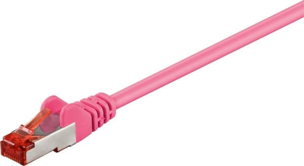 Goobay 93442 Rj45 verkkoliitäntäkaapeli Cat 6s/FTp 50m magenta tulenkestävä snagless