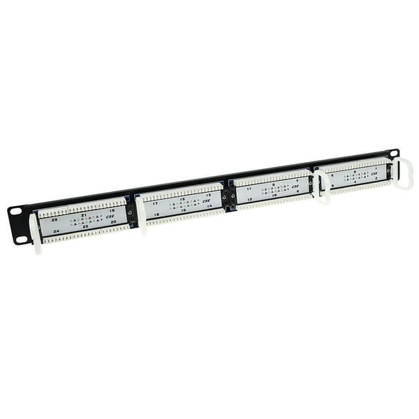 ACT patchpanel 24-portar oskärmad 45° CAT5E. Kategori: CAT5E patchpanel 24p utp c5e 45gr (P24AK1)