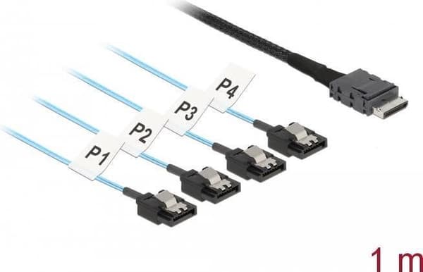 Delock OCuLink - Internt SAS-kabel - SAS 12Gbit/s - OCuLink (SFF-8611) (M) til SATA (M) - 1 m (85829)