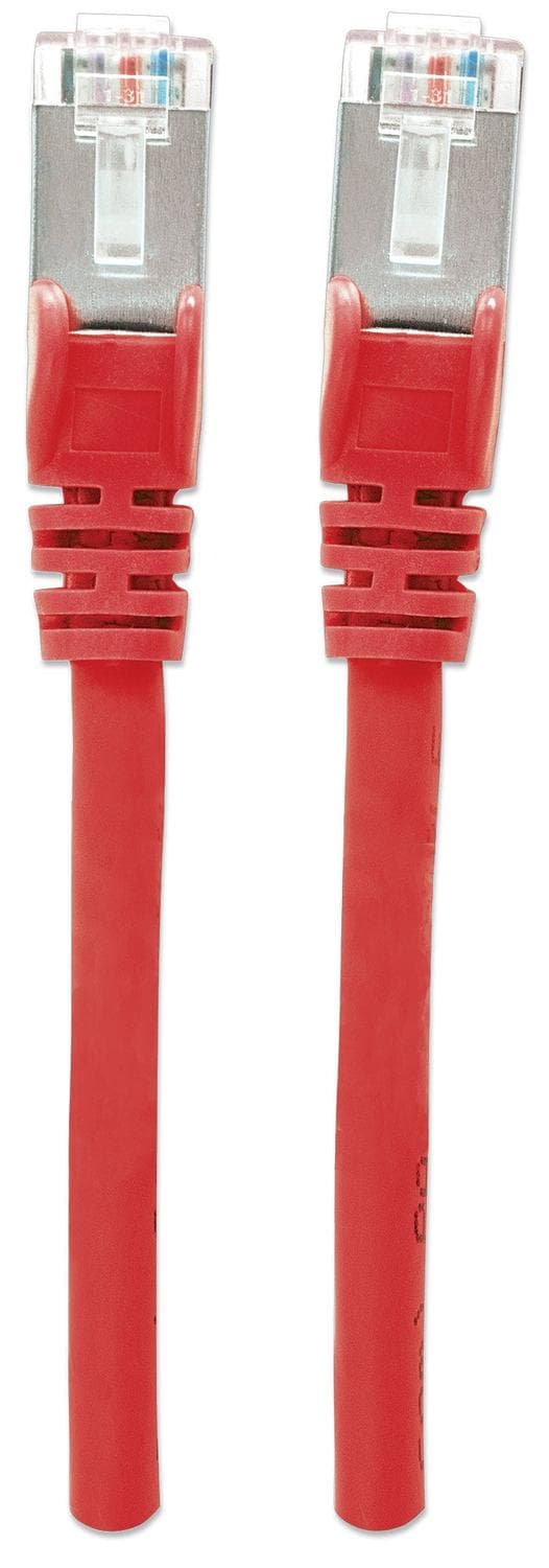 Intellinet - Patch-kabel - RJ-45 (M) til RJ-45 (M) - 30,0 m - SFTP, PiMF - CAT 6 - Halogenfri, støbt, uden krog, strandet - Rød (736060)