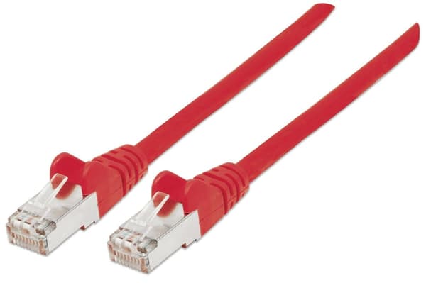 Intellinet - Patch-kabel - RJ-45 (M) til RJ-45 (M) - 30,0 m - SFTP, PiMF - CAT 6 - Halogenfri, støbt, uden krog, strandet - Rød (736060)
