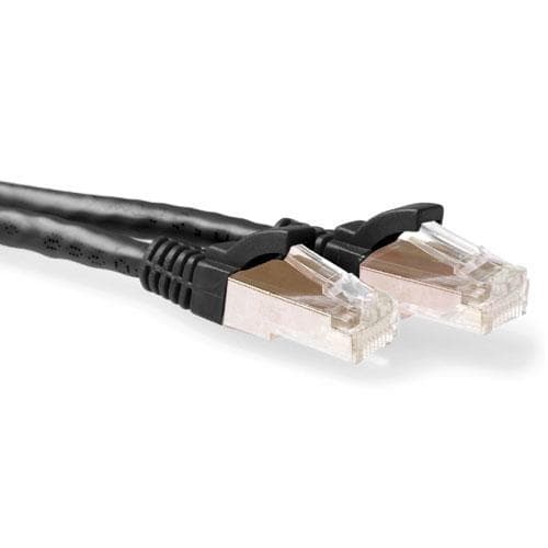 ACT Musta 30-metrinen LSZH SFTP CAT6A patch-kaapeli, jossa on naarmuton RJ45-liittimet CAT6A S/FTP LSZH SNG BK 30.00M (FB7930)