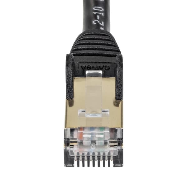 StarTech.com 6ASPAT10MBK Patch-ledning CAT6a (10m sort RJ45 Snagless-stik CAT6a STP-kabel Kobbertråd netværkskabel)