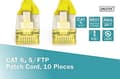 Miniatyrbild 5 av 6: DIGITUS - Patchkabel - RJ-45 (M) till RJ-45 (M) - 2 m - S/FTP - CAT 6a - halogenfri, gjuten, utan krok - Gul (pack om 10)