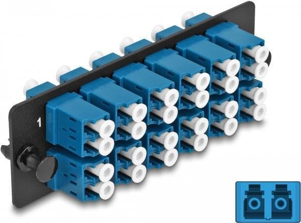 Delock fiberoptisk adapterpanel LC duplex UPC 12 port blå (66930)