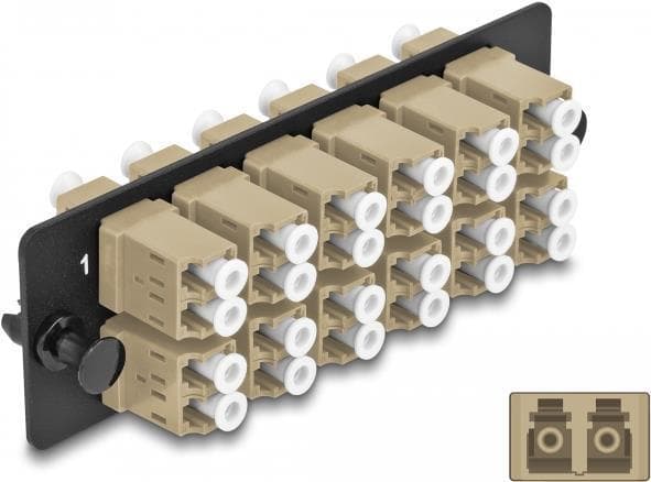 Delock fiberoptisk adapterpanel LC Duplex OM1 / OM2 12 port beige (66932)