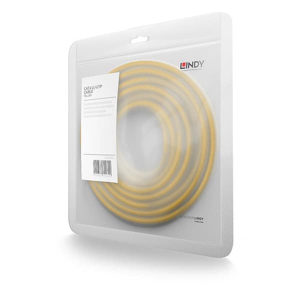 Lindy - Patch-kabel - RJ-45 (M) til RJ-45 (M) - 30,0 m - UTP - CAT 6 - presset, snoet, glat - Gul (48070)