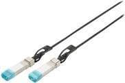 DIGITUS Twinax DAC verkkokaapeli, SFP+, 3 m, jopa 10,52 Gbit/s, AWG 30, eri merkeille, musta